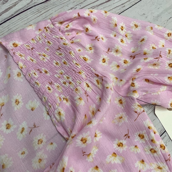 Small NWT Billabong Pink Wrap Dress with Long Bishop‎ Sleeves - Picture 8 of 16